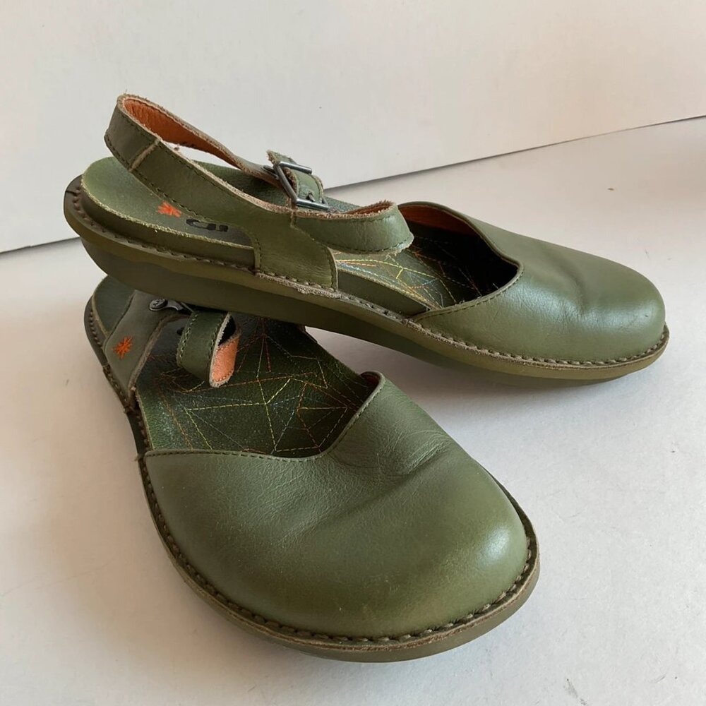 Green Art Bohemian Hippie Mary Jane Sandals - Women's Style